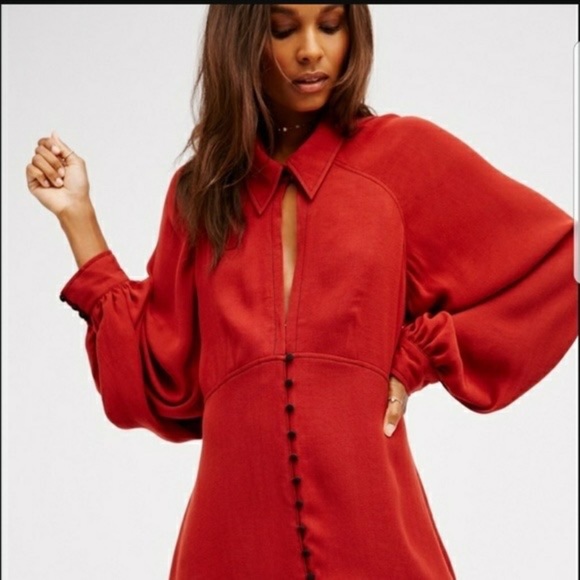 FREE People Sz Md Babetown Mini Rust - Picture 2 of 7